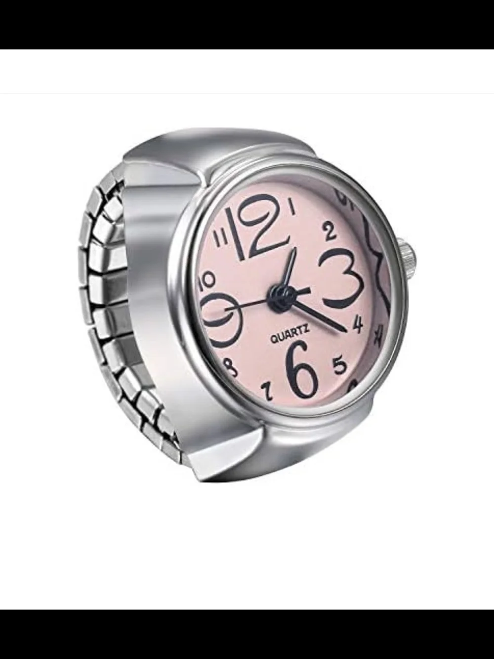 Vintage Punk Finger Watch Ring Retro Roman Quartz Mini Clock  Elastic  NEW
